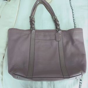 Coach Purple Leather Tote Bag